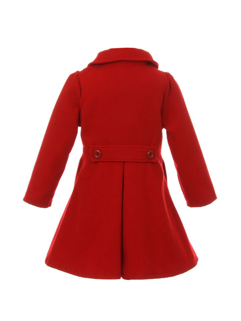 Crayon Kids Girls Abrigo de invierno de manga larga con botones 2T-16